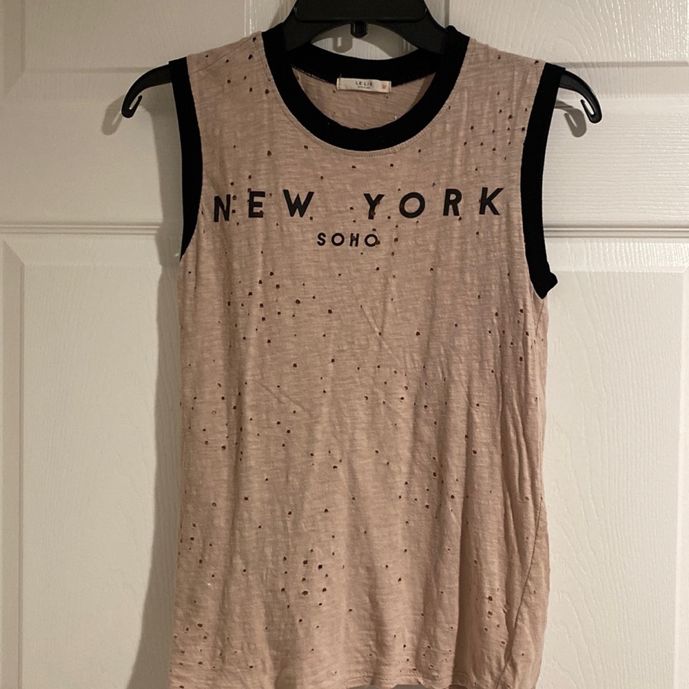 Le lis womens sleeveless dostressed tshirt size small